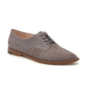 Kelly & Katie gray laser-cut Maizy lace-up Oxford